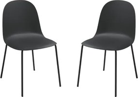 Sedia in polipropilene Nero con gambe in metallo - FOX 2 sedie