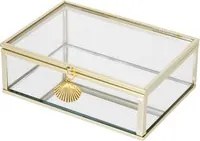 Scatola portagioie vetro dorato 10x14 cm