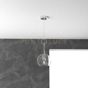 Sospensione cromo 1 luce piccola trasparente 1155cr-sp-tr