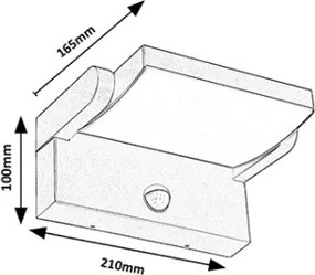 Brilagi-LED Lampada da parete esterna con sensore ANKLE LED/18W/230V 3000K IP65