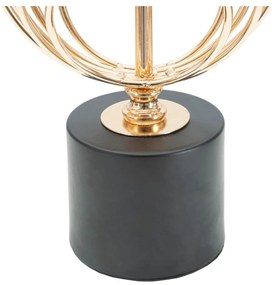 Lampada da tavolo con paralume in tessuto nero e oro (altezza 58,5 cm) Circly - Mauro Ferretti