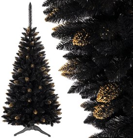 Albero di Natale Noir con accenti dorati 150 cm