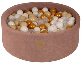 Piscina di palline beige in velluto ø 90x30 cm Montessori – Meowbaby