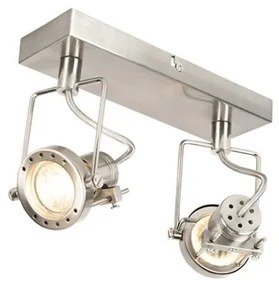 Faretto industriale in acciaio 2 luci orientabile - Suplux