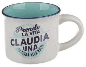 Tazzina caffè con nome Claudia in gres porcellanato