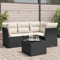 Set Divani da Giardino 5 pz con Cuscini in Polyrattan Nerocod mxl 87257