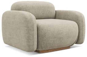 Parte divano componibile beige con rivestimento in bouclé Ailani – Makamii