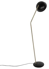 Lampada da terra retrò nera con bronzo - Milou