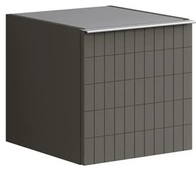 Struttura semi colonna da bagno Pixel 1 anta laccato opaco grigio carbone L 40 x H 40 x P 45.5 cm