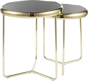 Set di 2 Tavolini da caffè Scarlet II in nero/oro