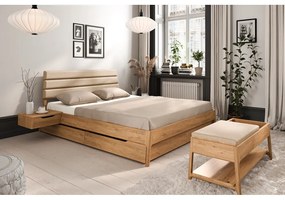 Letto matrimoniale in legno di quercia di colore naturale 180x200 cm Twig - The Beds
