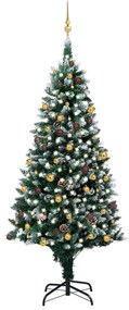 Albero di Natale Preilluminato con Palline e Pigne, Albero di Natale Preilluminato con Palline e Pigne 240 cm