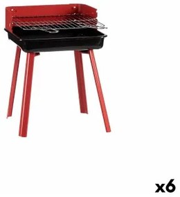 Barbecue a Carbone con Gambe Rosso Ferro 28 x 44,5 x 35 cm (6 Unità)