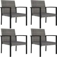 Sedie da Pranzo per Giardino 4 pz in Polyrattan Grigio 317173