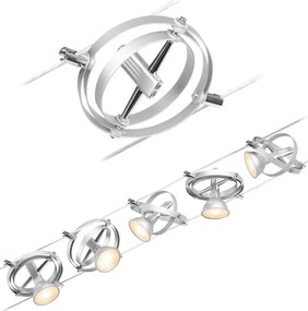 Paulmann 94436 - SET 5xGU5,3/10W Faretto CARDAN 230V cromo opaco