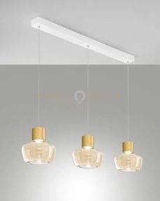 Kino sospensione 3 luci cognac a led 3000k - 36w - 3900 lm dimmerab...