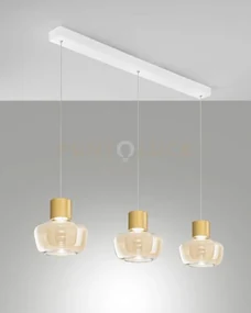 Kino sospensione 3 luci cognac a led 3000k - 36w - 3900 lm dimmerab...