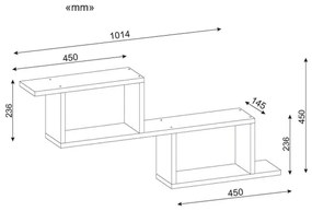 Mensola da parete SELENE 45x101,4 cm bianca