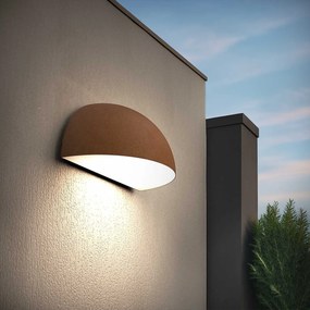 Applique Curva Monodirezionale con base E27 IP54 Corten - Serie BRINA