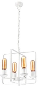 Lampadario a sospensione con catena CEDRIC II 4xE27/60W/230V bianco