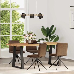 Sedie Da Pranzo 4 Pz Marroni İn Similpelle Scamosciata /
