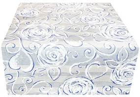 Runner Peonie blu 50x150 cm Made in Italy