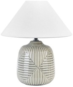 Lampada da tavolo ceramica grigio e bianco 35 cm CANELLES Beliani