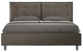 Letto contenitore imbottito 160x190 similpelle cappuccino Annalisa