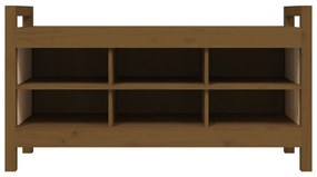 Panca da ingresso miele 110x40x60 cm in legno massello di pino