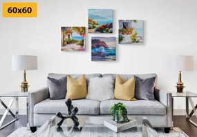 Set di quadri – Paesaggio marino in imitazione di pittura