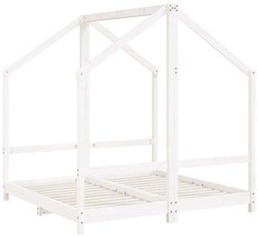 Giroletto per bambini bianco 2x(70x140)cm legno massello pino
