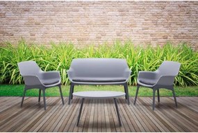 Set da giardino LUXOR in polipropilene bicolore Grigio e Antracite