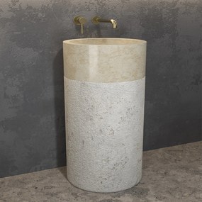 Lavabo Freestanding Con Scarico a Terra 41 Cm Karag "Bora" Cream