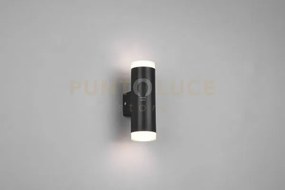Ray h2o applique bi-emissione nera ip44 h.16,6cm led 8w 680lm, 3000k