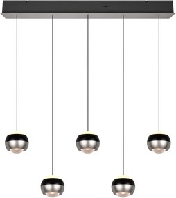 Lampadario LED nero e argentato Orbit – Trio Select