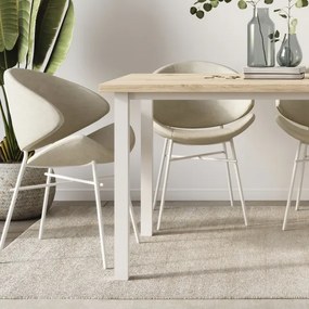 Gambe quadrate 5x5 cm con struttura 115x75 cm da tavolo in acciaio verniciato bianco