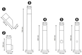 Lampada da esterno con sensore NEW YORK 1xE27/12W/230V IP44 44 cm antracite