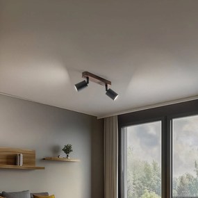 Faretto da soffitto Subrin, noce, 2 luci Subrin TK Lighting, dimmerabile, Legno chiaro, Soggiorno / Sala da pranzo, Legno