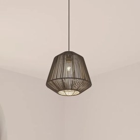 Atmosphera - Lampadario a sospensione con filo JILY 1xE27/40W/230V iuta nero
