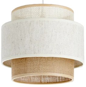 Lampadario a sospensione BOHO su cavo 1xE27/60W/230V, Ø 20 cm, bianco/iuta