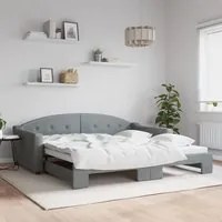 Divano Letto con Letto Estraibile Grigio Chiaro 100x200 Tessutocod mxl 106603