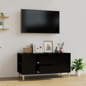 Mobile Porta Tv Nero 102x44,5x50 Cm İn Legno Multistrato /