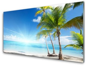 Quadro vetro Palm Tree Sea Landscape 100x50 cm