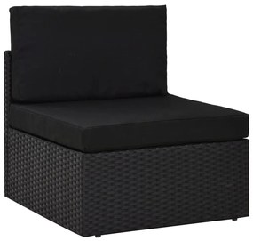 Set Divani da Giardino 5 pz in Polyrattan Nero