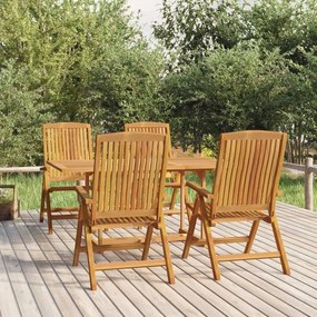 Set Da Pranzo Per Giardino 5 Pz İn Legno Massello Di Teak /