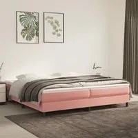 Giroletto a Molle con Materasso Rosa 200x200 cm in Velluto cod mxl 39096