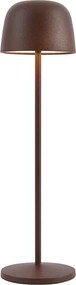 Lampada da tavolo marrone ruggine con LED ricaricabile con stazione di ricarica IP65 - Raika