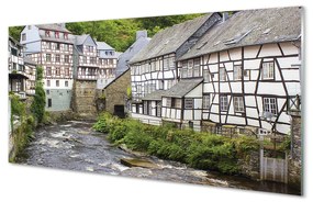 Pannello paraschizzi cucina Germania Vecchi edifici in riva al fiume 100x50 cm