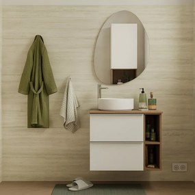 Mobile da bagno a terra L 60 x H 76 x P 50 cm rovere primitivo opaco, 2 ante COLAVENE Modern