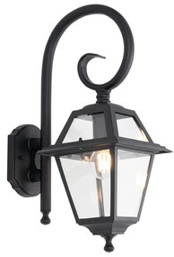 Lampa da parete classica per esterni nera IP44 - Berta